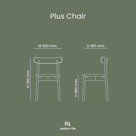 เก้าอี้ทานข้าว PODIUM LITE รุ่น PLUS CHAIR สี BLACK (ถอดประกอบได้)_6